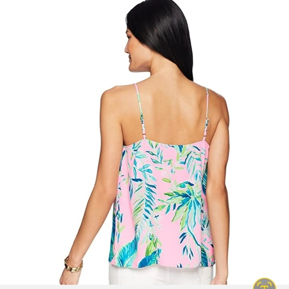 Lilly Pulitzer Pink and Green Leaf Print Top and Skort Set - Picture 3 of 10